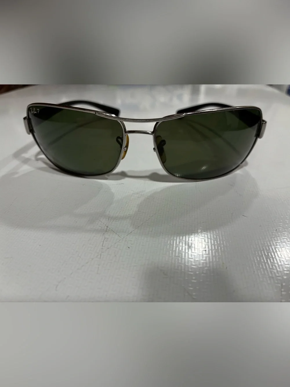 Ray-Ban RB3379 004/58 Polished Gunmetal Polarized G-15 Green Men's Sunglasses NE